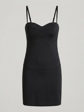 Seamless Black Shaping Slip Dress with Adjustable Straps XXL